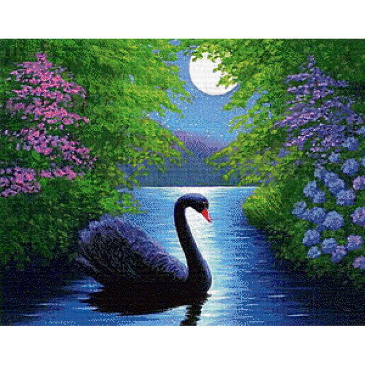 Diamond Painting  Swan In Water  Theme, 5D Full Square Frame, Diy, Custom Photo, 3D Embroidery, Cross Stitch, Mosaic, Decoration, Resin