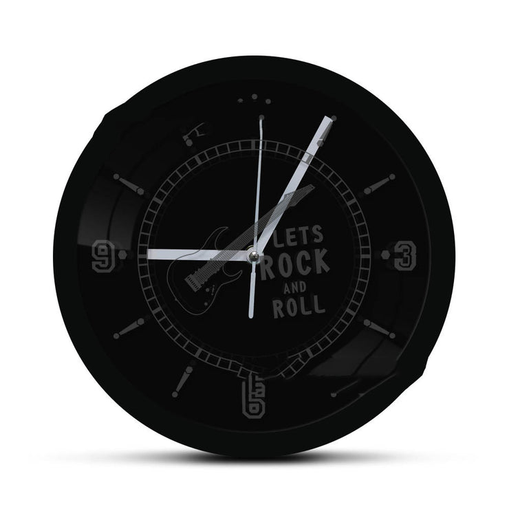 Music Guitar Theme Home Decoration Time Wall Clock