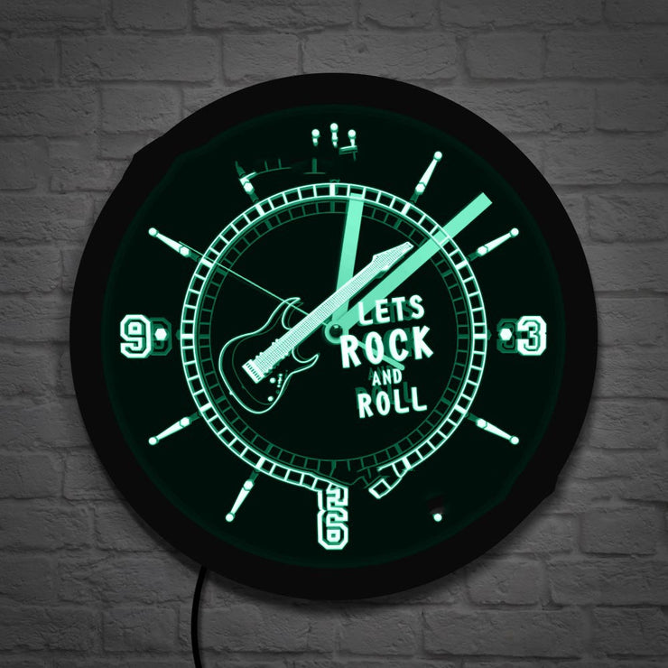 Music Guitar Theme Home Decoration Time Wall Clock