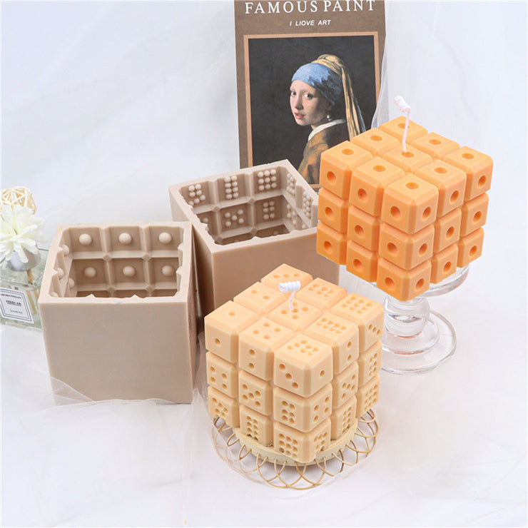 New Silicone Square Dice Candle Mold Aromatherapy Candle