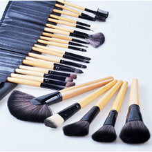 24 Makeup Brushes 24 Wood Color Makeup Brushes 24 Horse Hair Sets Pack Makeup Tools