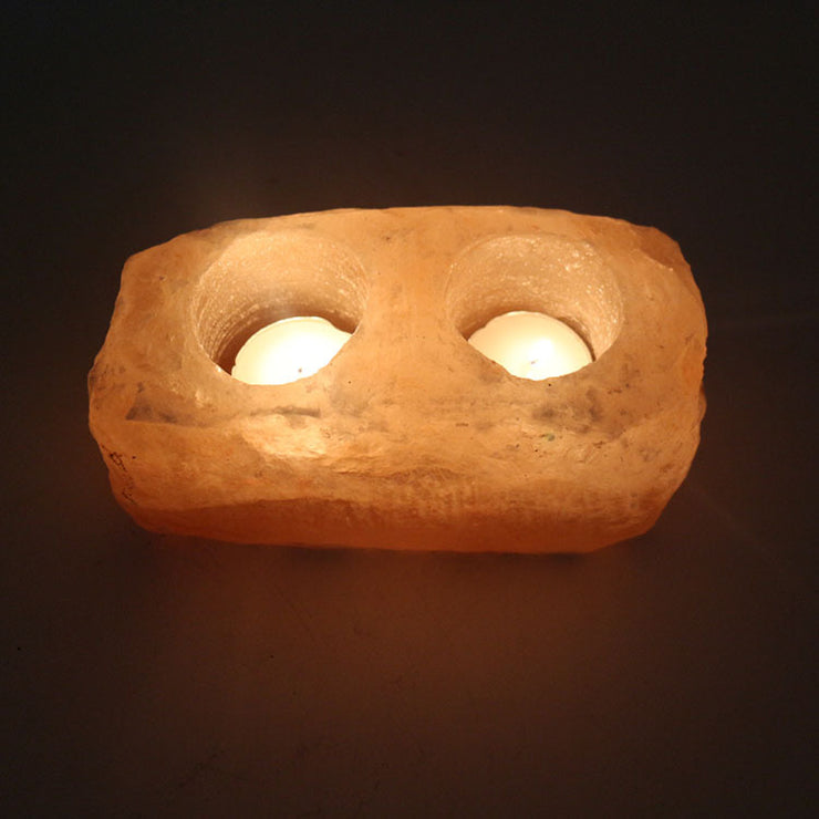 Himalayan Rose Salt Lamp Candle Holder Romantic Candle Light Dinner Candle Holder