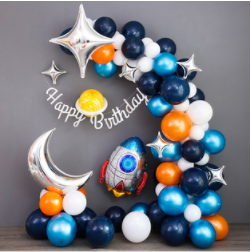 Black starry theme decoration birthday decoration balloons