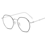 Irregular Geometric Anti-blue Light Alloy Frame Splicing Glasses