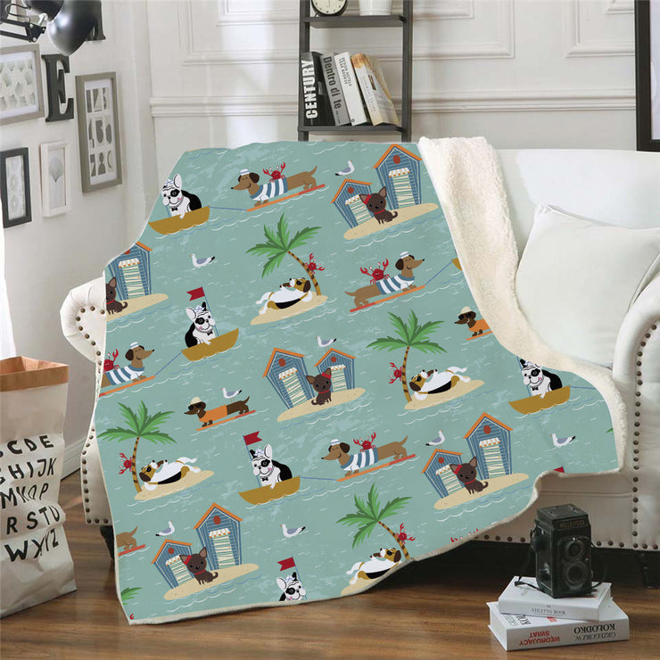 Digital Printed Blanket Nap Blanket Air Conditioning Blanket Lazy Blanket Dachshund Series