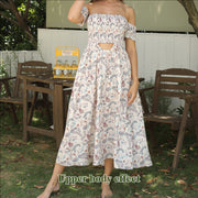 Women's Off Shoulder Strapless Floral Dress