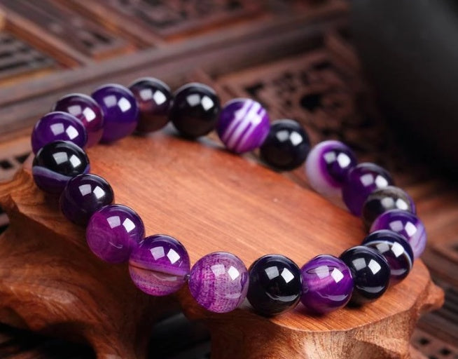 Bracelet En Pierre Naturelle Violet Pour Femme