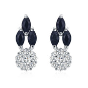 Full Diamond Round Zircon Copper-plated Earrings