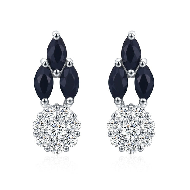 Full Diamond Round Zircon Copper-plated Earrings