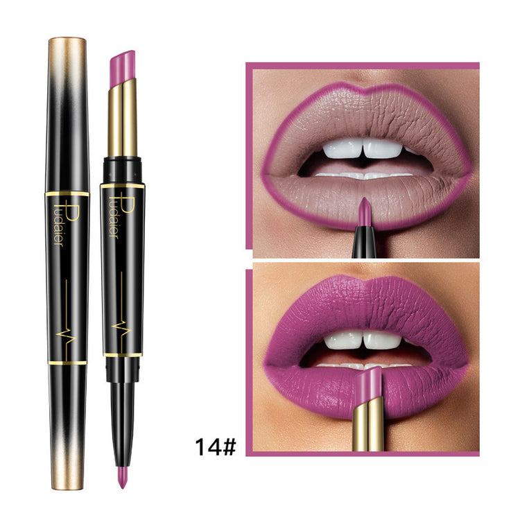 Matte Double-headed Lipstick Lip Liner Lip Lacquer