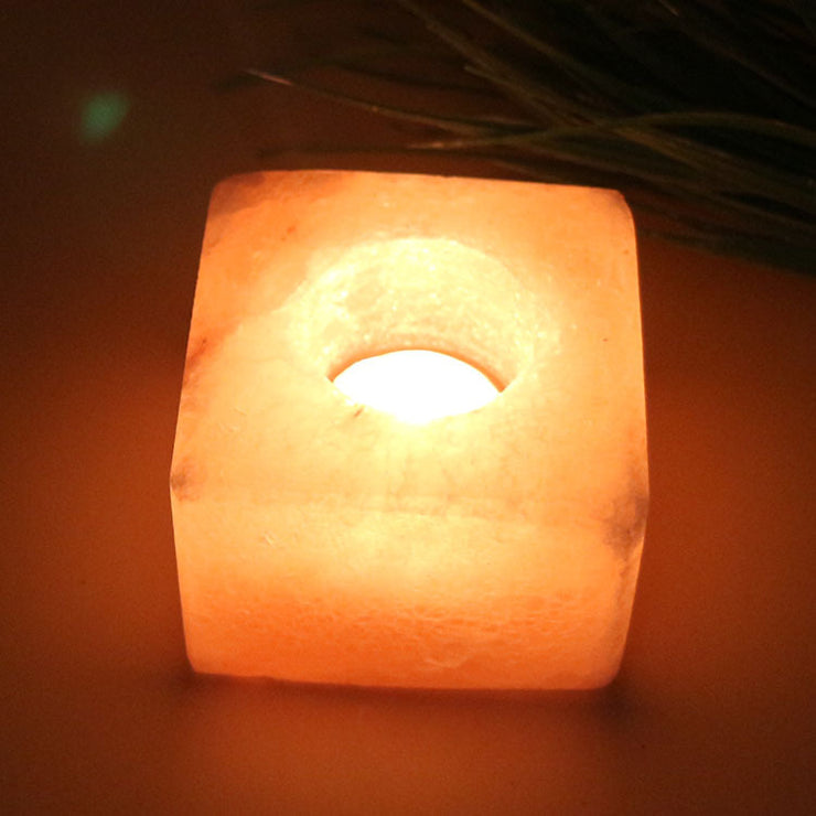 Himalayan Rose Salt Lamp Candle Holder Romantic Candle Light Dinner Candle Holder