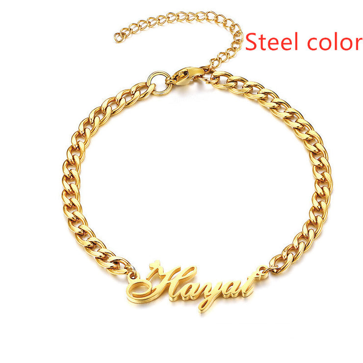 Personalized Creative Stainless Steel Custom Cut Name Bracelet