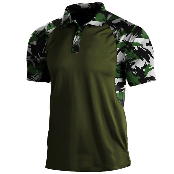 Polo Shirt Lapel Zipper Short-sleeved T-shirt Men