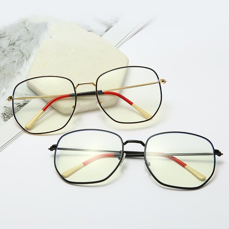 Fashion Men And Women Trend Metal Frame Polygonal Glasses