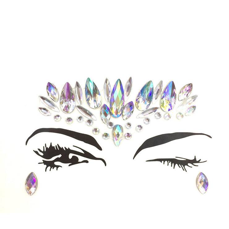 Fashion Acrylic Resin Rhinestone Face Stick Set