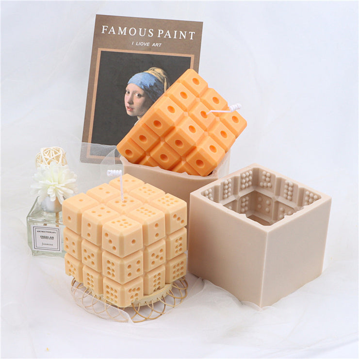 New Silicone Square Dice Candle Mold Aromatherapy Candle