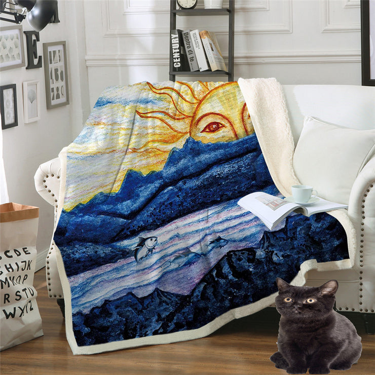 Double Thick Blanket Printing Cotton Velvet Blanket Sofa Blanket