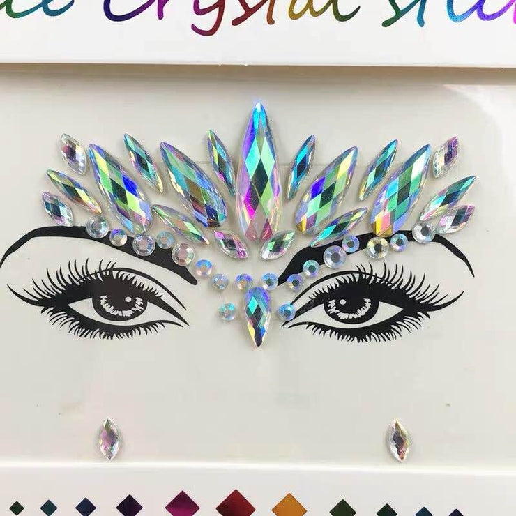 Fashion Acrylic Resin Rhinestone Face Stick Set