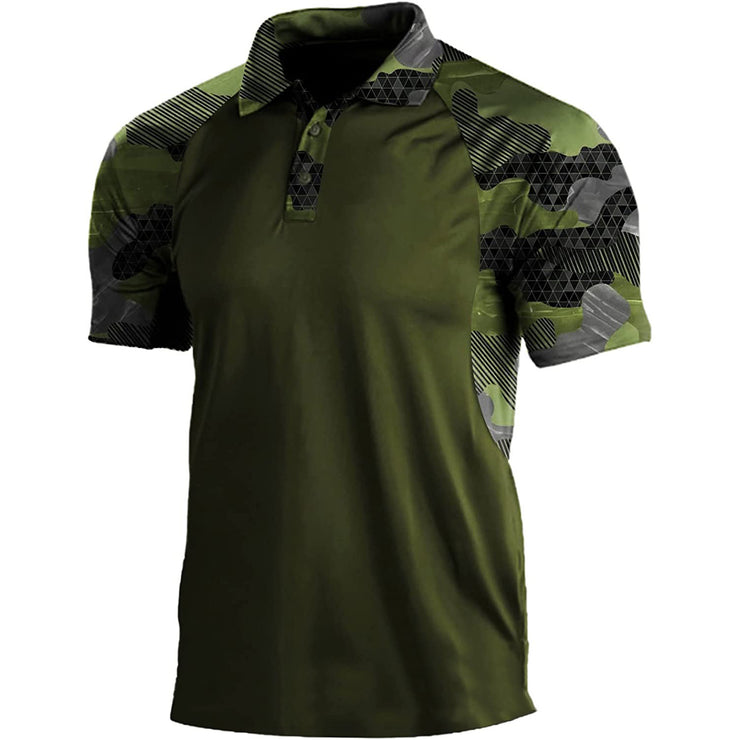 Polo Shirt Lapel Zipper Short-sleeved T-shirt Men