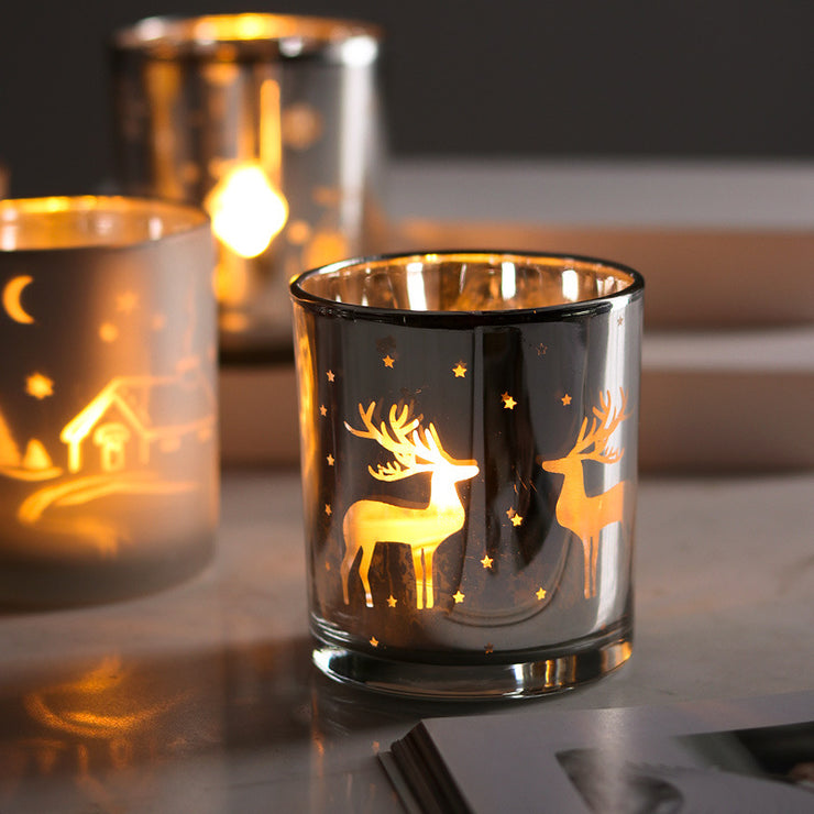 Personalized Christmas Decoration Glass Empty Cup Candle Holder Decoration Incense