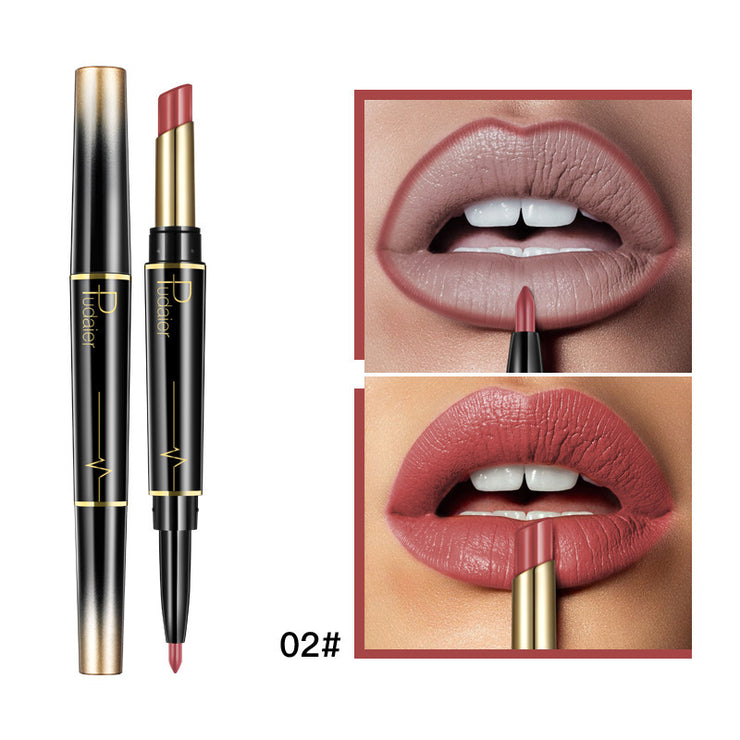 Matte Double-headed Lipstick Lip Liner Lip Lacquer