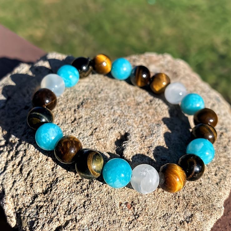 Versatile Tiger Eye Stone Men's Beaded Bracelet