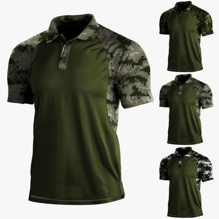 Polo Shirt Lapel Zipper Short-sleeved T-shirt Men